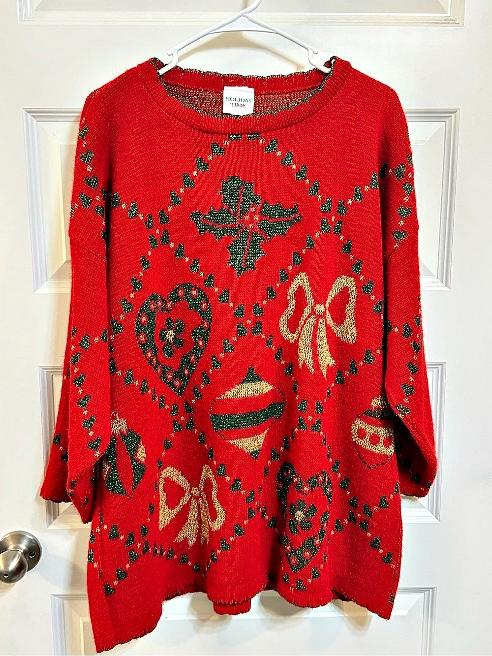 Holiday Time Christmas Holiday Sweater Size 20W Red & Green